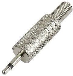 Złącze męskie jack 2,5 mm TRU COMPONENTS 595186, niklowany, złącze męskie proste, 1 szt.