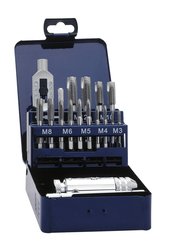 Komplet bitów gwintownika 16 szt. metryczny,Cięcie prawostronne Eventus by Exact 20331 HSS 1 zest.