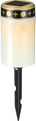 Słoneczna lampka nagrobna z grotem do ziemi, biała Solarny znicz LED   WS-SGW02  LED 0.06 W żółty