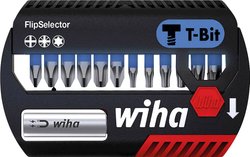 Zestaw bitów Wiha FlipSelector T-Bit 25 mm Phillips, Pozidriv, TORX® 13-częściowy 1/4'' Bity Wiha  41824 1 zest. krzyżakowy Phillips, TORX Plus