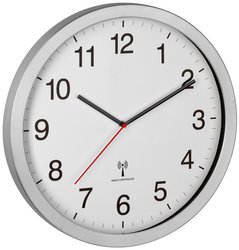 TFA Dostmann 60.3545.02 Sterowany radiowo Zegar ścienny 400 mm x 50 mm x 400 mm  srebrny duży wyświetlacz