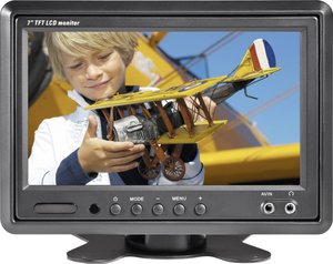 Monitor samochodowy TFT Renkforce T-701B, 17,8 cm (7''), ze stopką, PAL/NTSC, 12 V