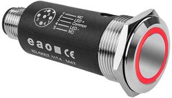 EAO 82-6657.2114 Seria 82 Podświetlany przycisk podtrzymujący 22 mm SUS 316L Czerwony Przycisk eao 82-6657.2114, 24 mm, 1 szt.