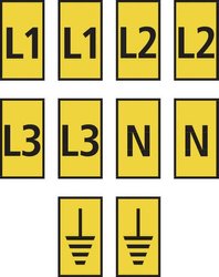 Oznacznik kablowy HellermannTyton WIC2-L1,L2,L3,N,Earth-PA66-YE (1000) 561-02303, 1 szt.