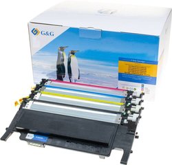 Kaseta z tonerem G&G, zestaw 4 szt., czarna, cyjan, magenta, żółty i zastępuje Samsung CLT-P4072C Toner G&G 15005, 1 zest.
