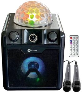N-GEAR N-Gear DISCO410 (różowy) Głośnik Bluetooth do karaoke i imprezy z kulą disco, efektami świetlnymi i mikrofonem Głośnik Bluetooth, różowy Zestaw do karaoke N-Gear Disco Block 410 PK DISCO410-PK, 1 szt.
