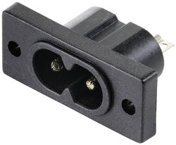 Złącze męskie IEC TRU COMPONENTS TC-10475836, styki: 2, 250 V, 2.5 A, 1 szt.
