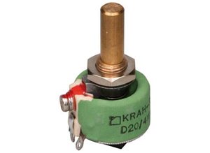 Potencjometr z drutem ceramicznym, 1kΩ, 4W, liniowy, końcówka lutownicza, D 20/4W 10% 1K0 Potencjometr drutowy   4 W 1 kΩ KRAH D 20/4W 10% 1K0 1 szt.