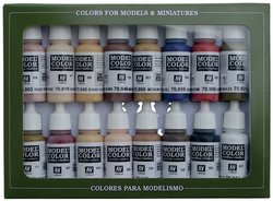 Zestaw kolorów, kolory twarzy i skóry, 25x 17ml Farba tonowa Vallejo 770125 70125, 25 szt.