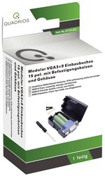 Złącze męskie VGA Quadrios 2010C255, złącze żeńskie proste, 1 zest.