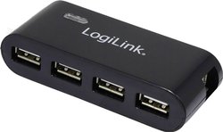 Hub LOGILINK z 4 portami USB 2.0, z zasilaczem, czarny Hub USB 2.0 LogiLink UA0085 4 Porty czarny