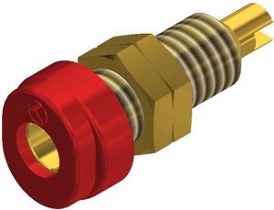 Gniazdo laboratoryjne Złącze żeńskie do wbudowania pionowego Średnica pinu: 4 mm czerwony SKS Hirschmann BUG 10 Au 1 szt.