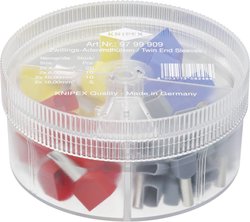 Knipex 97 99 909 Zestaw końcówek rurkowych 2x 4-16 mm²Izolowane w całości,szary, czerwony, niebieski, żółty45 szt.,pudełko