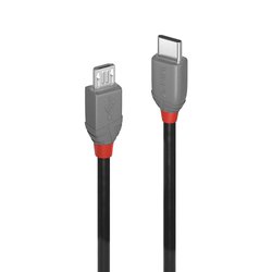 Kabel USB LINDY 36893, USB 2.0, Złącze męskie USB-C®, Złącze męskie USB Micro-B, 3.00 m
