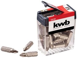 kwb 25 x bity PZ2 pudełko z dozownikiem 120192 (25 mm, C 6.3, ISO 1173, opakowanie wartościowe), 1 V, sztuka Bit krzyżakowy PZ 2 kwb  120192 stal   25 szt.