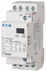 Przełącznik zatrzaskowy, sterowanie centralne, 230AC, 3S, 16A, 50/60Hz, 2TE Przełącznik przepięciowy Eaton Z-SC230/3S 265321, 16 A