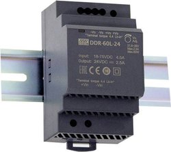 Przetwornik DC/DC na szynę DIN Mean Well DDR-60G-12 DDR-60G-12  12 V/DC 5 A 60 W Ilość wyjść:1 x