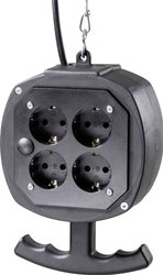 Rozgałęźnik AS Schwabe 60971, zawieszany, 8 gniazd IP20, kabel: 3 m