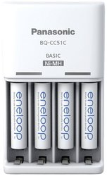 Złącze ładowarki Panasonic Basic BQ-CC51 + 4x eneloop AAA NiMH