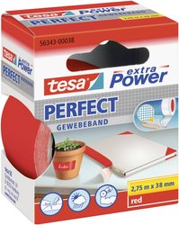 tesa extra Power® Perfect taśma tekstylna — do wymagających zastosowań wewnętrznych i zewnętrznych, maksymalna siła klejenia, odporna na warunki atmosferyczne Taśma materiałowa tesa® extra Power 56343-00038-03, 1 szt.