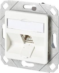 Moduł złącza podtynkowego UPk, uniwersalne gniazdo przyłączeniowe danych, 1xRJ45, moduł C6A 180° Gniazdo sieciowe Metz Connect 130B11D11102-E podtynkowy 1 Port czysty biały