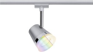 Reflektor na szynę URail Smart Home Zigbee Cone z oświetleniem RGBW GU10 350lm 5,5W RGBW 230V matowy chrom Lampa do systemu szynowego, wysokonapięciowego Paulmann  95525 GU10   350 lm chrom (matowy)