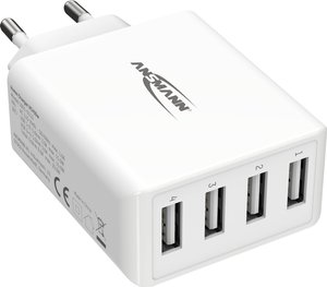 Ansmann HomeCharger HC430 Ładowarka USB 30 W gniazdo Maksymalne natężenie wyjściowe 6000 mA Ilość wyjść: 4 x złącze żeńskie USB-A 2.0