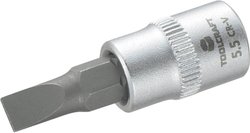 Końcówka klucza nasadowego 6,3 mm (1/4'') z bitem krzyżowym 5,5 mm Nasadka trzpieniowa TOOLCRAFT 816062 płaski 1 szt.