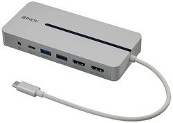 Stacja dokująca do laptopów DST-Pro M, USB C dla komputerów PC i komputerów Mac M1/M2 z obsługą 4K z 2 wyświetlaczami i ładowaniem przelotowym 100 W Mini-stacja dokująca USB-C® LINDY Mini-stacja dokująca USB-C® 43360 Odpowiedni dla marki: uniwersalny