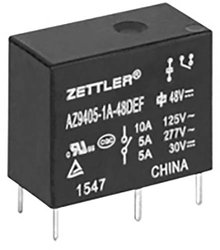 Przekaźnik drukowany Zettler Electronics AZ9405-1A-24DSEF, monostabilny, 1 cewka, 30 V/DC, 277 V/AC, 10 A, 1 szt.