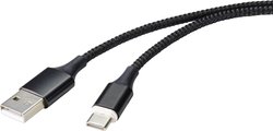 Kabel USB Renkforce RF-4746076, USB 2.0, Złącze męskie USB-A, Złącze męskie USB-C®, 1.00 m