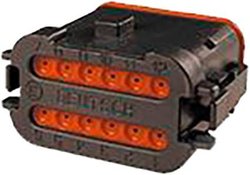 Obudowa złącza pin żeńskiego na kabel TE Connectivity DT06-12SB-CE05, wire-to-wire, piny: 12, 1 szt.