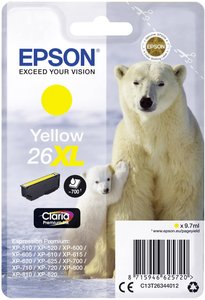 Epson atrament T2634, 26XL tusz oryginalny  Żółty C13T26344012