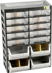 Szafka z pudełkami Allit VarioPlus Basic D 21 458140 (S x W x G) 305 x 435 x 170 mm czarny, szary, żółty 1 szt.