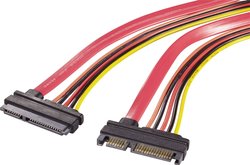 Przedłużacz SATA Renkforce RF-4297182[1x złącze męskie SATA 15+7-pin - 1x złącze żeńskie SATA 15+7-pin], 0.20 m
