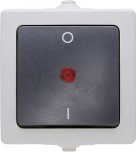 Włącznik-wyłącznik, 2-biegunowy podświetlony Wyłącznik Kopp Nautic 565296007, szary