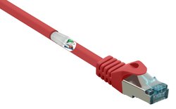 Kabel LAN Renkforce RF-5043976, 1 szt., RJ45, CAT 6a, S/FTP, 0.15 m, czerwony
