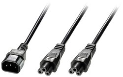 Kabel Y LINDY 30370 [1x złącze męskie IEC C14 - 2x złącze żeńskie IEC C5] 2.50 m
