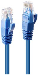 Kabel LAN LINDY 48018, 1 szt., RJ45, CAT 6, U/UTP, 2.00 m, niebieski