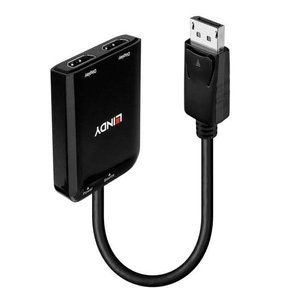 Przejściówka, adapter DisplayPort, HDMI LINDY 38433 DisplayPort auf 2 Port HDMI MST Hub, [1x DisplayPort - 2x HDMI]