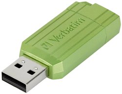 Pamięć USB firmy Verbatim PinStripe64 GB Eukaliptus, zielony Pendrive USB Verbatim 49964, 1 szt.
