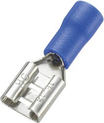 Konektor żeński, częściowa izolacja, tuleja, 4.8x0.8 mm, 1.5-2.5 mm2, niebieski