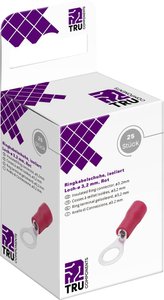 Końcówki kablowe oczkowe, izolowane - czerwone, 0,5mm² - 1,5mm², otwór Ø 3,2mm, 25 szt. TRU COMPONENTS T2010C282 Końcówka oczkowa 25 szt.