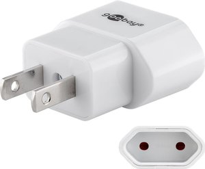 Przejściówka, adapter podróżny USA, Kanada, Japonia 2-pin, biały (Goobay)