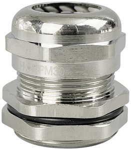 TRU COMPONENTS  Dławnica kablowa  M30  mosiądz (niklowany) Dławnica kablowa TRU COMPONENTS TC-10302844, 1 szt.