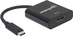 Przejściówka, adapter DisplayPort, USB Manhattan 152020 USB 3.1 Typ C auf DisplayPort-Konverter, [1x złącze męskie USB-C 3.2 (USB 3.1) - 1x złącze żeńskie DisplayPort]