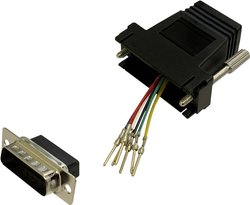 Adapter BKL Electronic 10121116 złącze męskie D-SUB 15-pin - złącze żeńskie RJ12