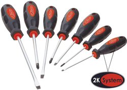 Zestaw wkrętaków do wkrętów do wkrętów z rowkiem/rowkiem krzyżowym (PH), 7-częściowy V1637 Zestaw wkrętaków Vigor  V1637