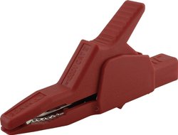 Zacisk krokodylkowy SKS Hirschmann AK 2 B 2540 I, CAT II / 1000V, 34 A, 4 mm, czerwony