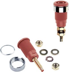 Gniazdo laboratoryjne zabezpieczone Złącze żeńskie do wbudowania  czerwony Stäubli SLB4-G 1 szt.